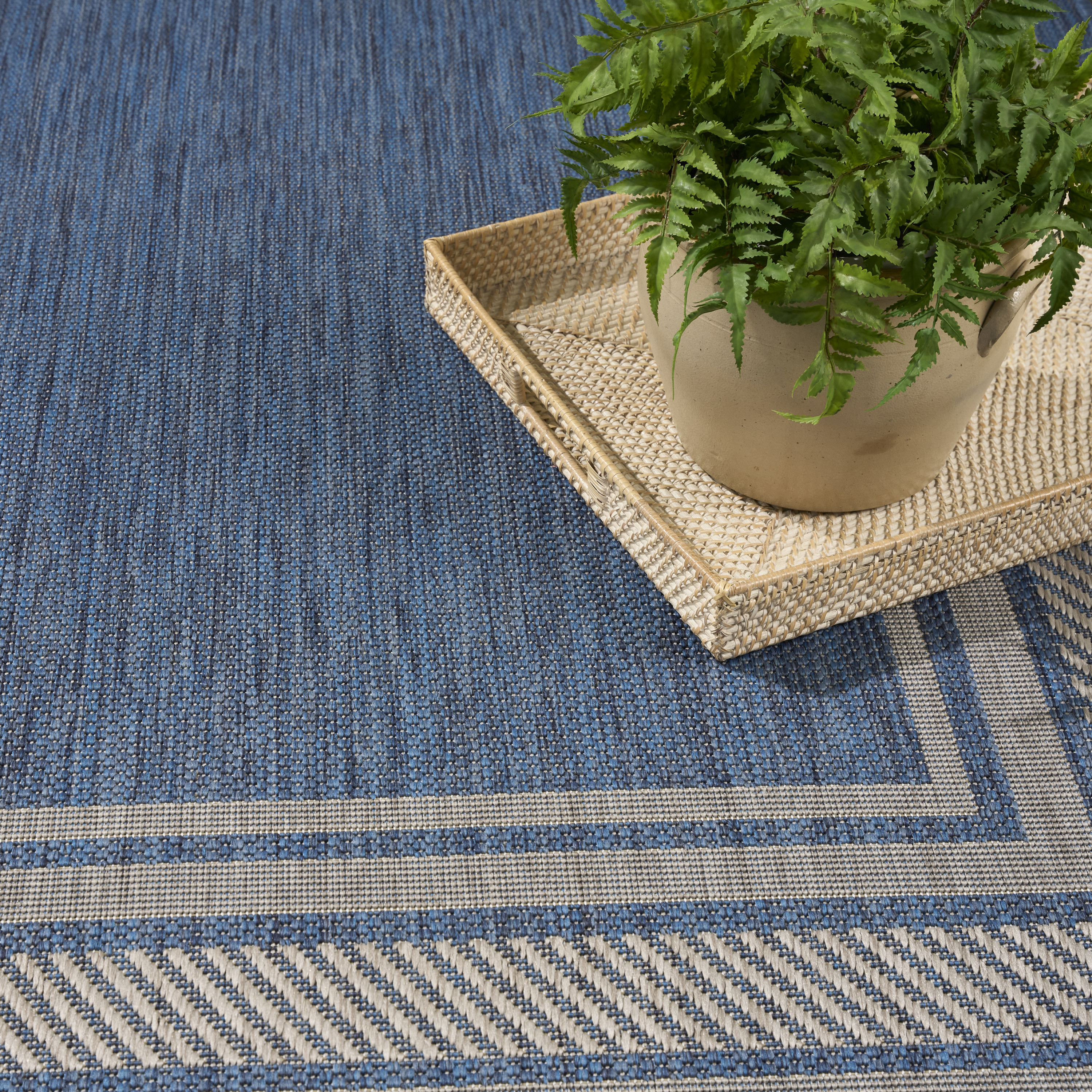 Nourison Horizon Indoor/Outdoor 9' x 12' Denim Modern Rug