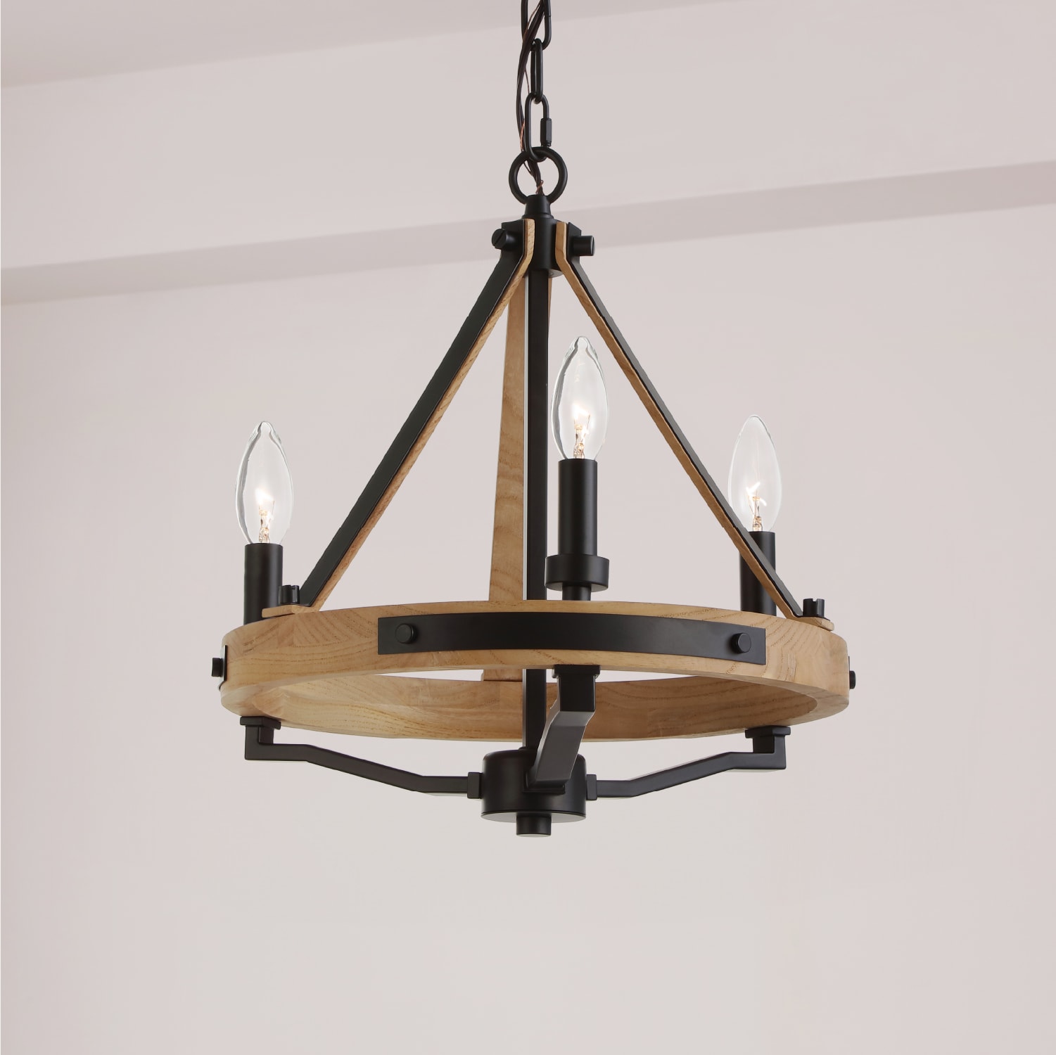 Savannah 3 Light Chandelier — installation 1