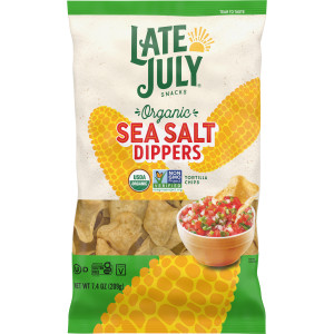 Late July Snacks, Dippers, Organic White Corn Tortilla Chips, 7.4-oz. Bag