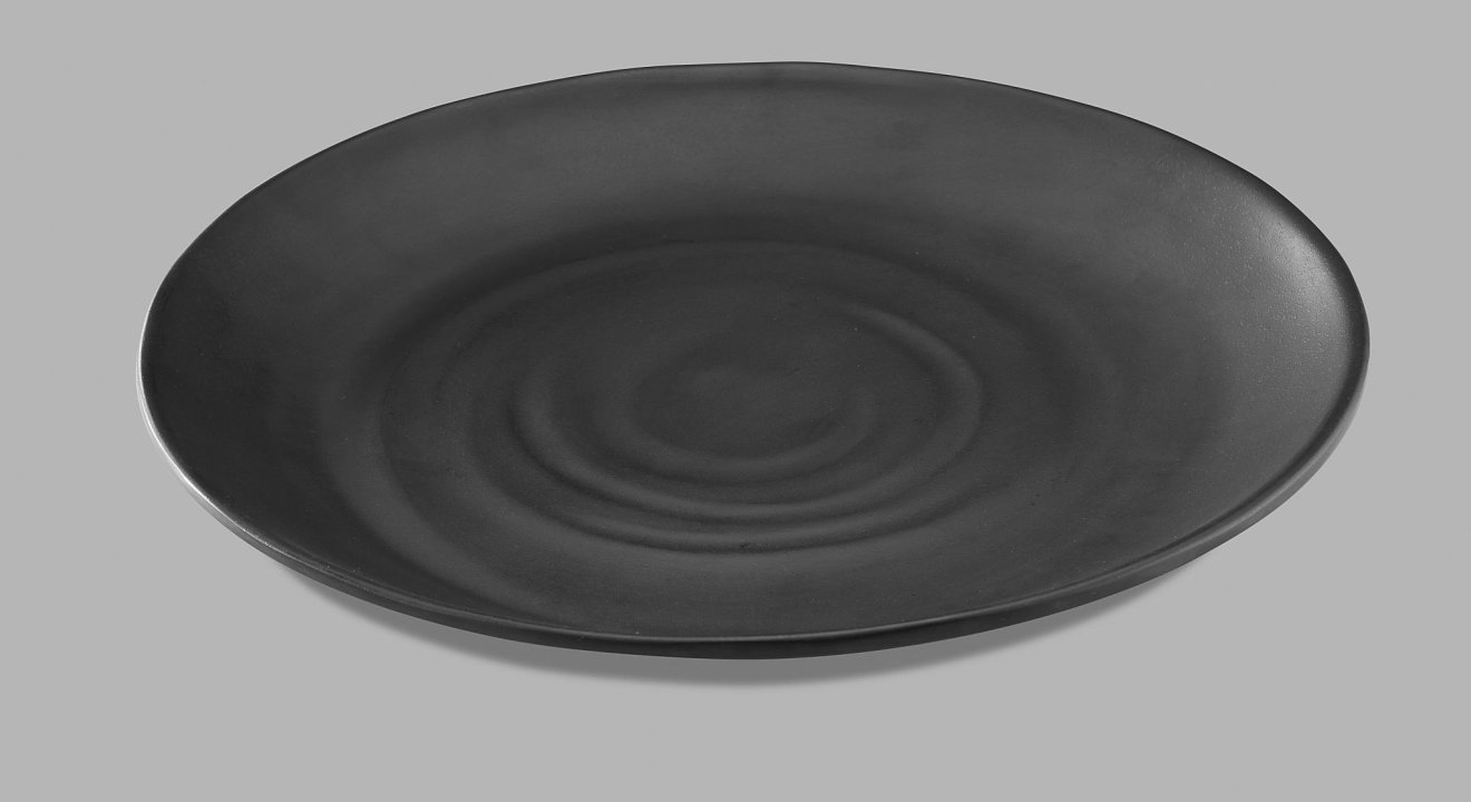 Plato redondo 28 centímetros melamina en negro