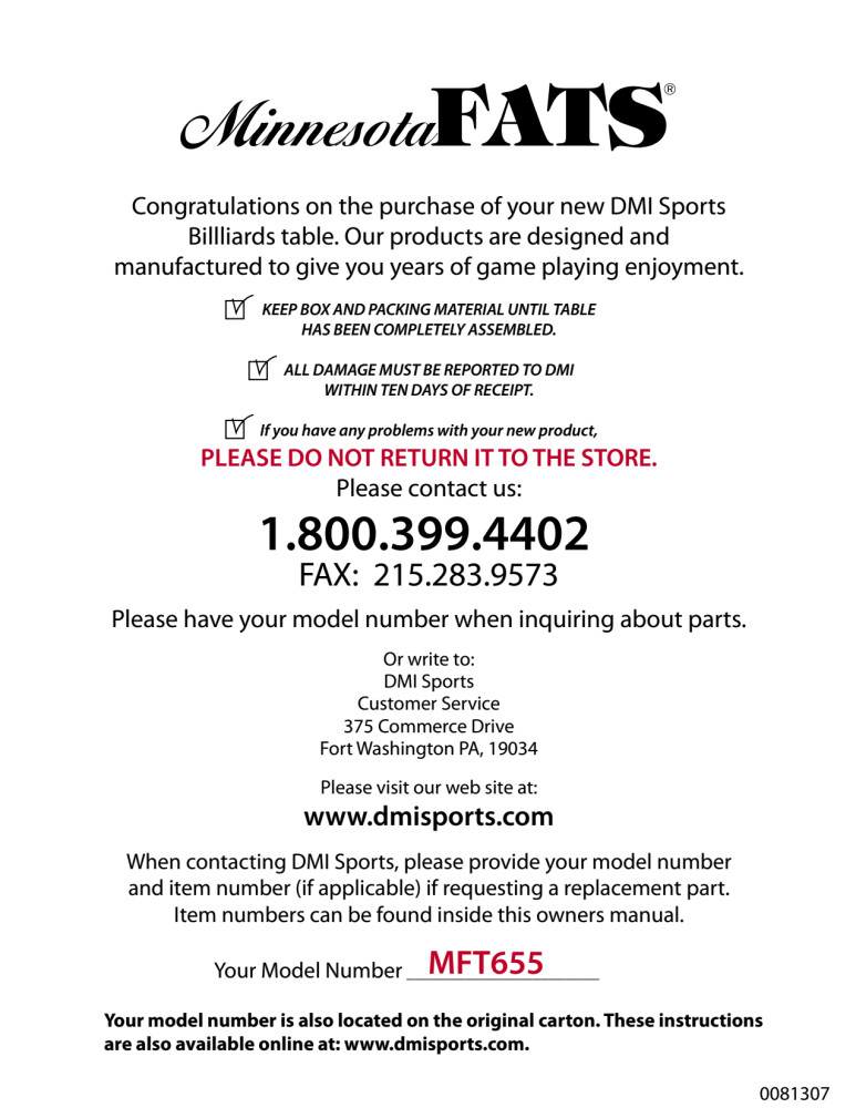 Minnesota Fats 7.5' Billiard Table, Black with Mahogany Rail and Blue