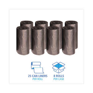 Boardwalk,  HDPE Liner, 60 gal Capacity, 38 in Wide, 58 in High, 14 Microns Thick, Black