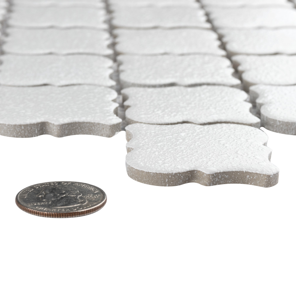 Hudson Tangier Crystalline White 12-3/8 in. x 12-3/8 in. Porcelain Mosaic Tile