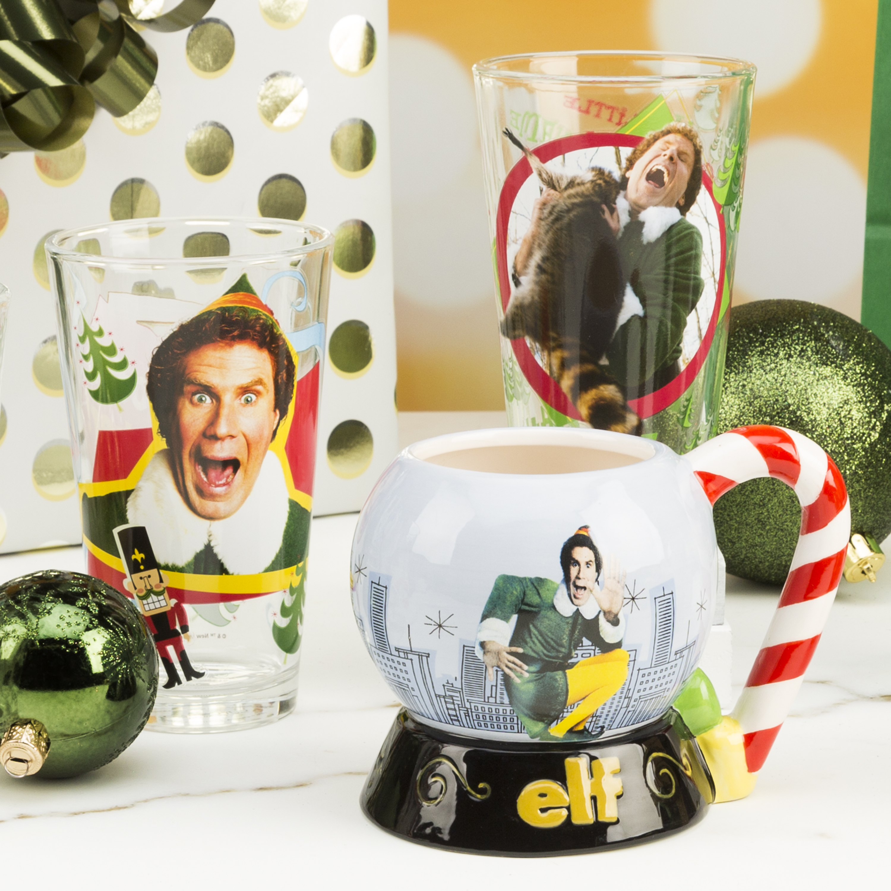 Christmas Glassware 16 ounce Pint Glasses, Elf, 2-piece set slideshow image 3 Christmas Glassware 16 ounce Pint Glasses, Elf, 2-piece set slideshow image 3
