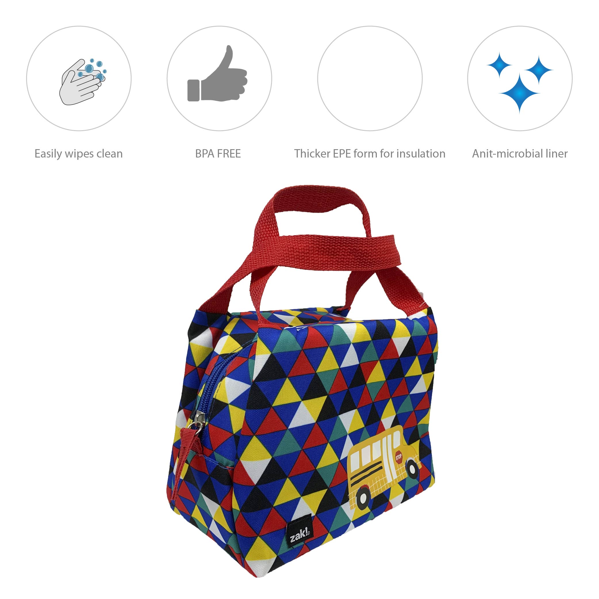 Grid Lock Purse Style Insulated Reusable Lunch Bag, Buses slideshow image 5 Grid Lock Purse Style Insulated Reusable Lunch Bag, Buses slideshow image 5