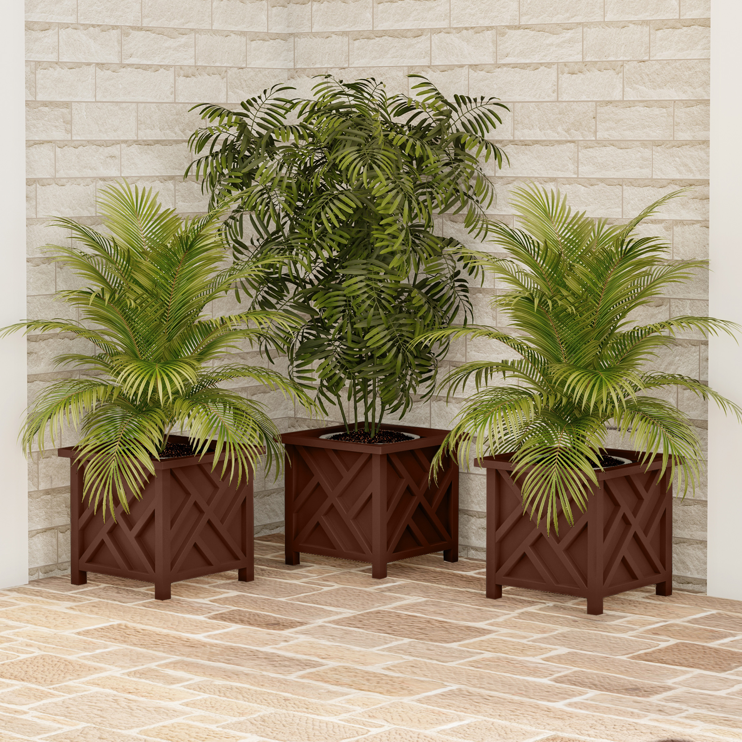 Garden Planter Box Plastic 14.75 x 13in Vegetable Flower Plant Pot Outdoor Yard - Picture 4 of 6