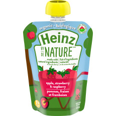 Heinz by Nature Organic Baby Food - Apple, Strawberry & Raspberry Purée image