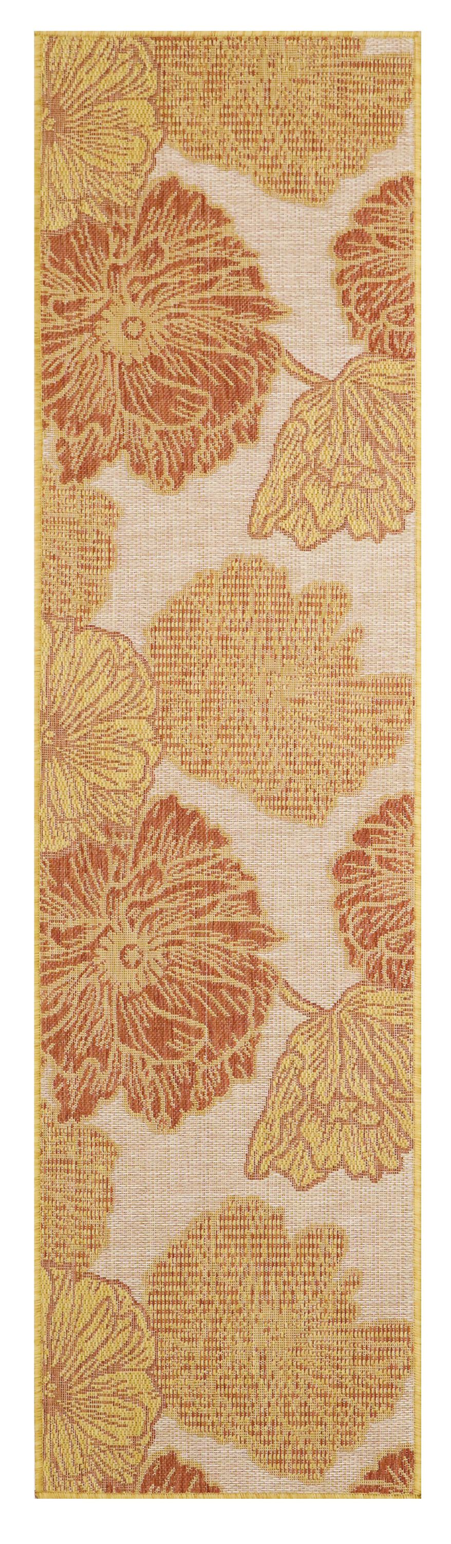 Nourison Garden Oasis 2' x 6' Coral Tropical Rug