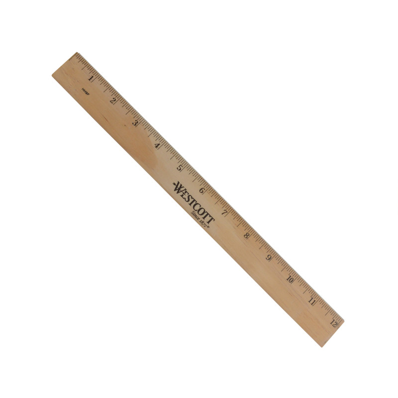 Wood+Ruler%2C+Metric+And+1%2F16%26quot%3B+Scale+With+Single+Metal+Edge%2C+30+Cm