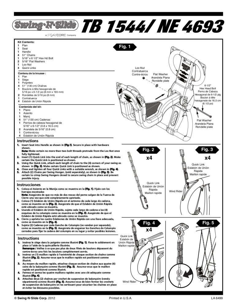 SwingNSlide Wind Rider Glider Swing with Chains, Blue and Yellow