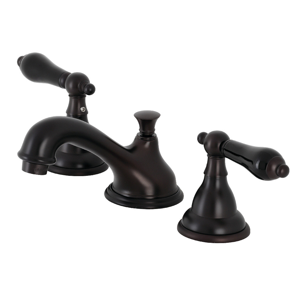 Two Handle 3 Hole Deck Mount Widespread Bathroom Faucet Oil Rubbed Bronze with Brass Pop-Up, with 4 Finish Options