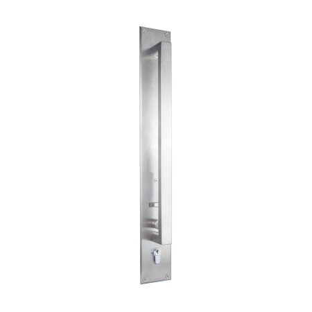 Trilock Omni Accent Back to Back Double Cylinder Pull Handle Entrance Set in Stainless Steel