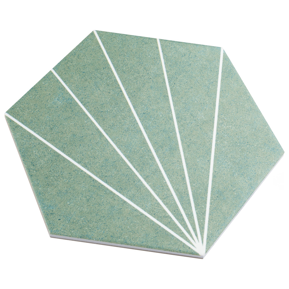 Aster Hex Verde 8-5/8 in. x 9-7/8 in. Porcelain Floor and Wall Tile