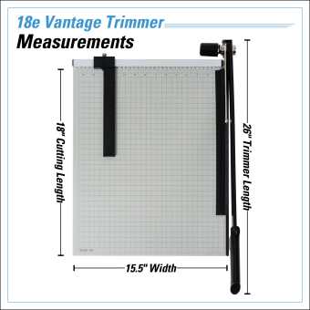 Dahle Vantage® 18e Trimmer InfoGraphic - Measurements