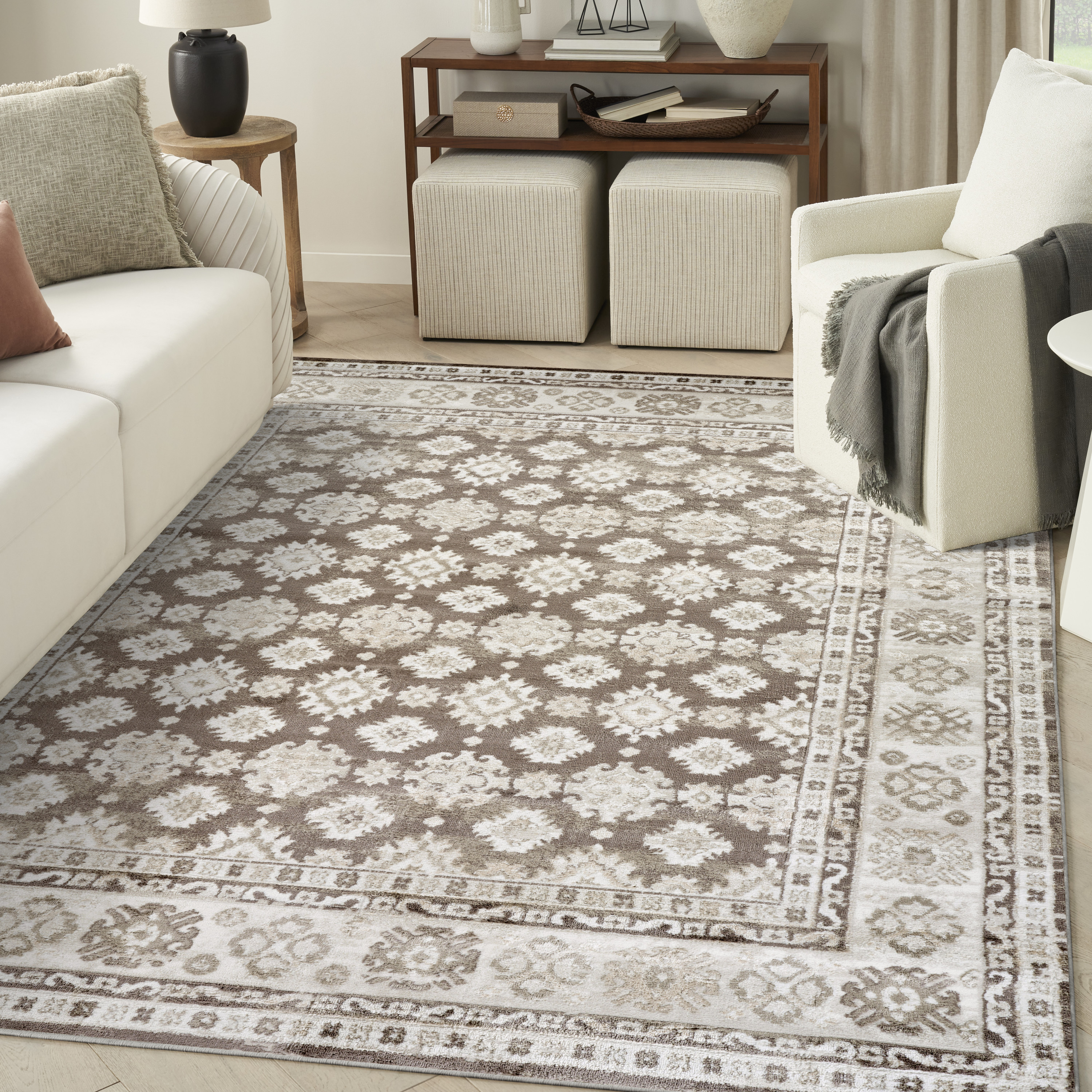 Nourison Dekor 7'10" x 9'10" Ivory Brown Vintage Indoor Rug