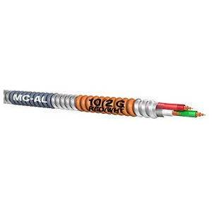 SmartColorID® Armor Conductor Cable, Aluminum, 12 AWG, 20A, 3-Conductor, 600V ac, Solid, 250 ft., Black/White