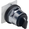 Harmony® 9001K Series Selector Switch Chromium-Plated Metal 30 mm Dia. Mounting 3-Position Maintained Operator Black