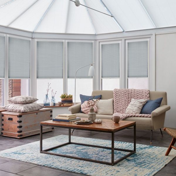 Mini Stripe Grey Pleated Blind