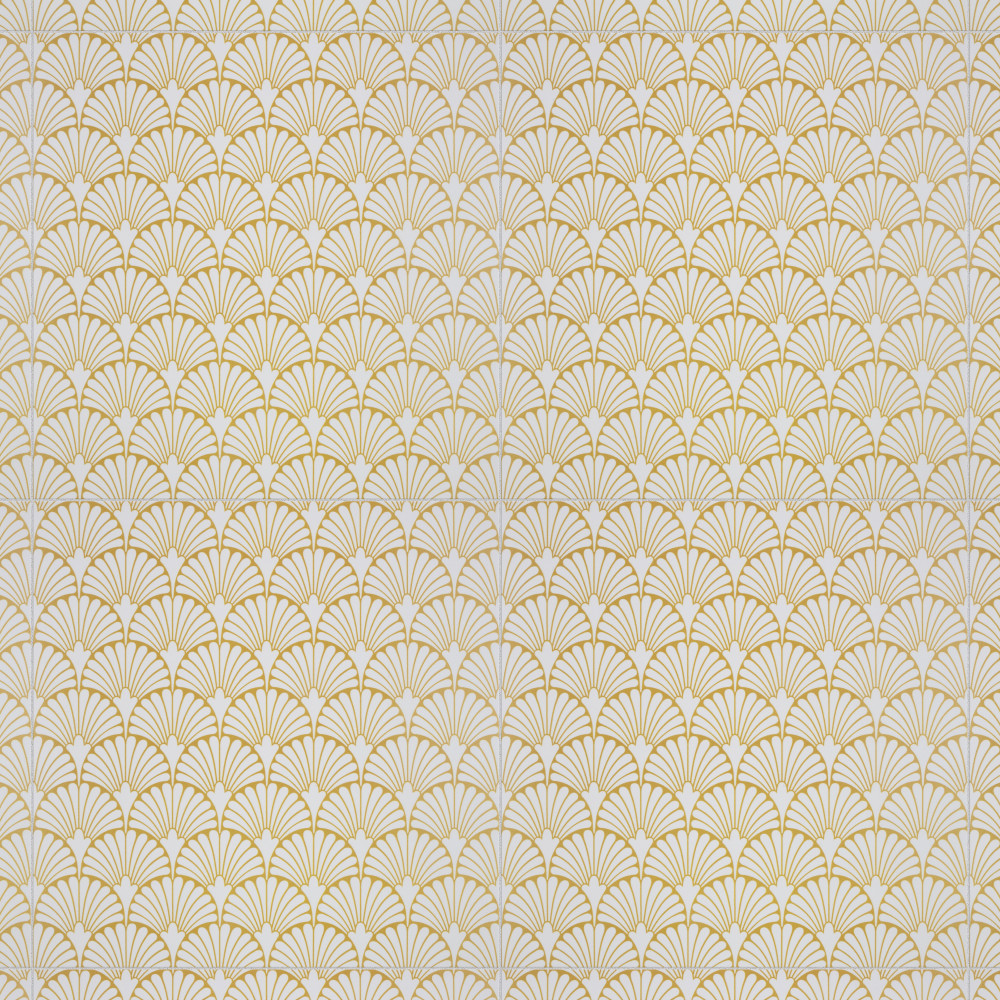 Art Deco Manhattan White 11.75x11.75 Square Porcelain Floor and Wall Digital Pattern