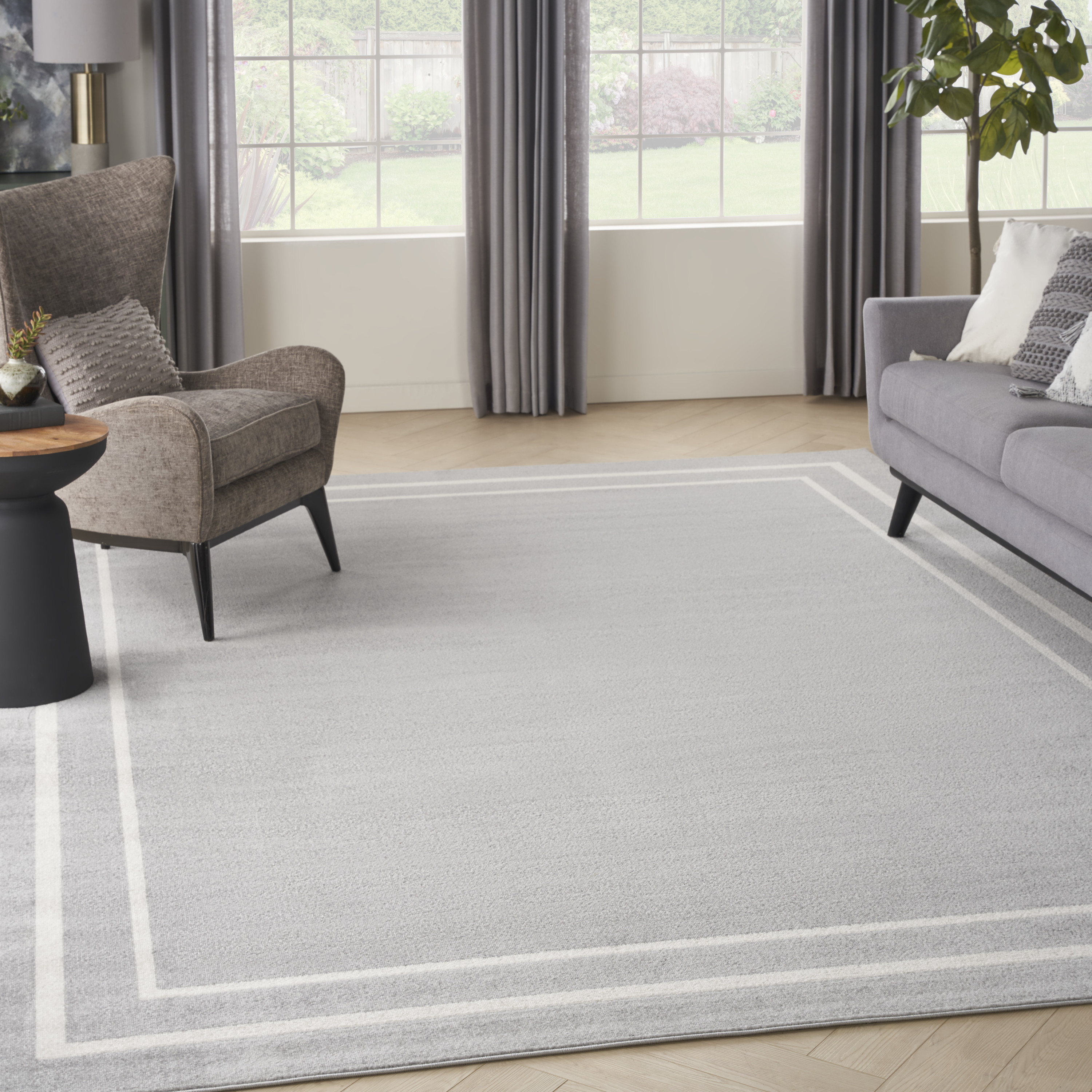 Nourison Nourison Essentials 8' x 10' Grey Ivory Contemporary Rug