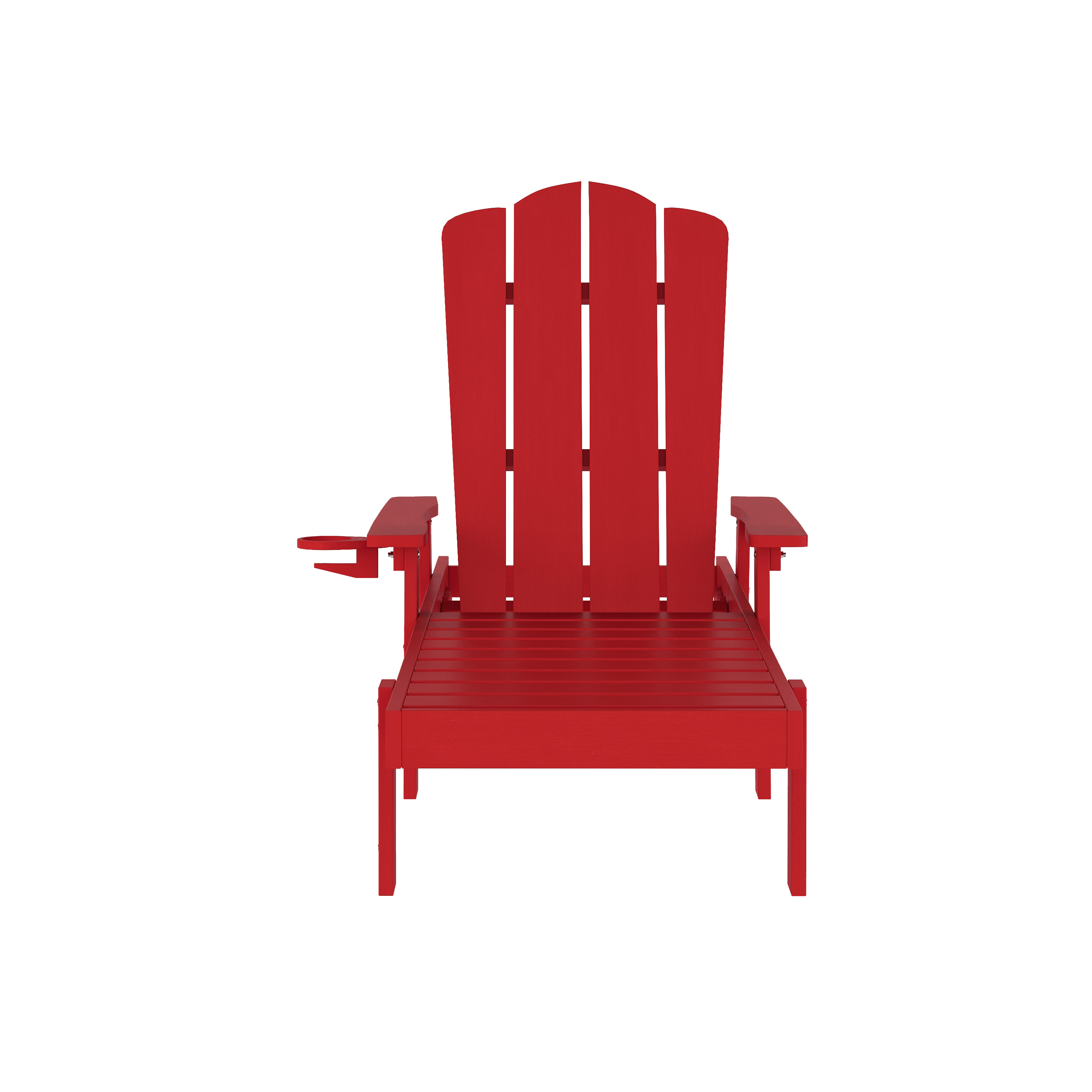 Stockton Set of 2 Red Recycled HDPE Adjustable Adirondack Loungers with Fold ... - Bild 7 von 23