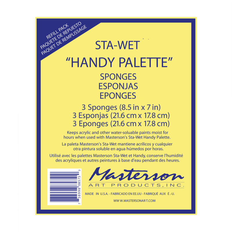 Sta-Wet® Handy Palette Sponge Refills, 8.5x7 in, Set of 3