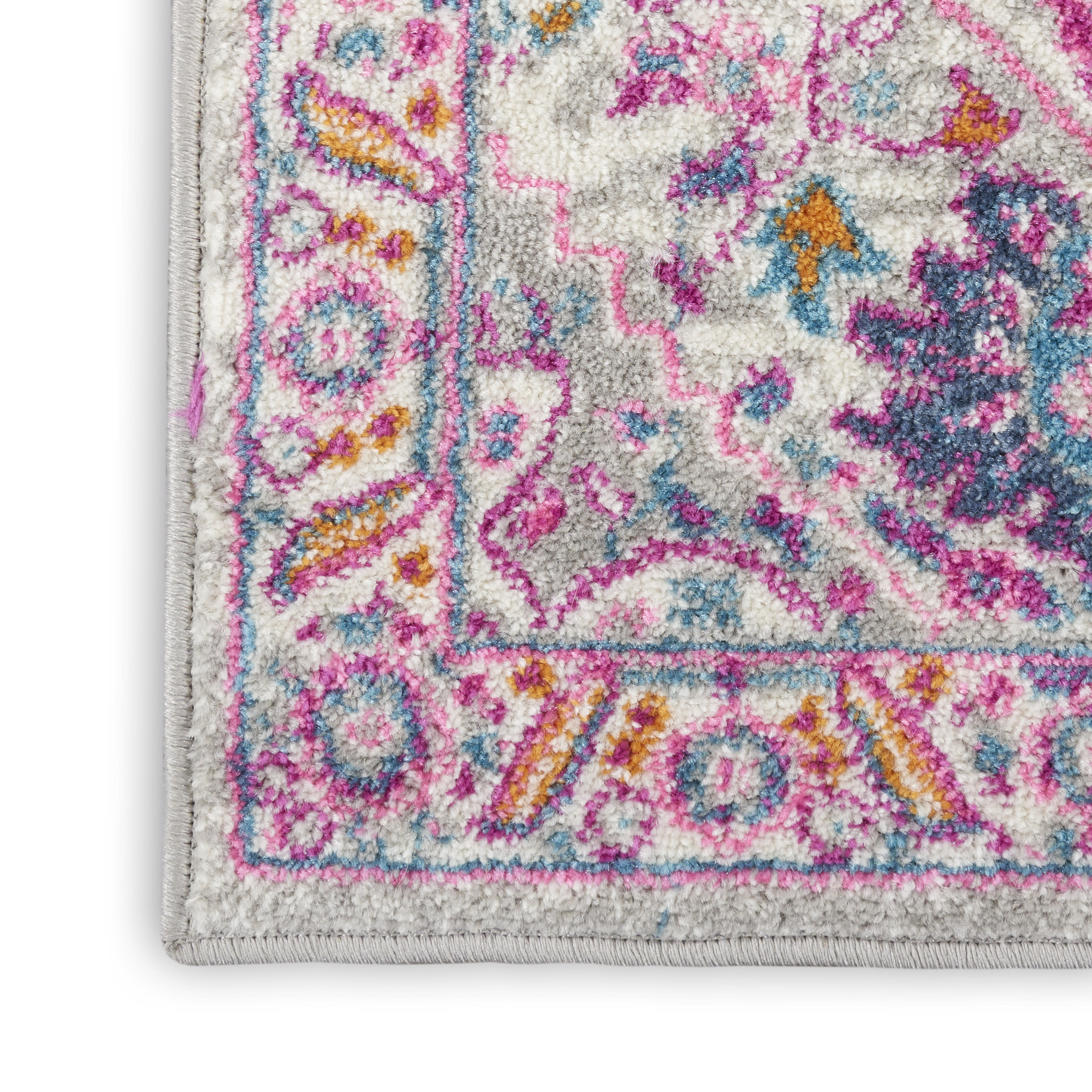 Nourison Passion 1'10" x 2'10" Light Grey Pink Bohemian Indoor Rug