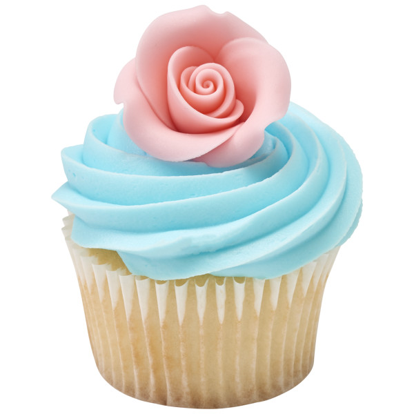Light Pink 1.5" Rose - Red 3 Free SugarSoft® Premium Edible Decorations