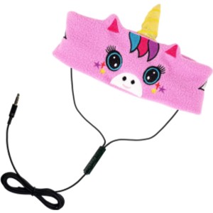 Unicorn Headband Headphones, Soft Fleece, Volume Limiting, Adjustable Fit for Kids