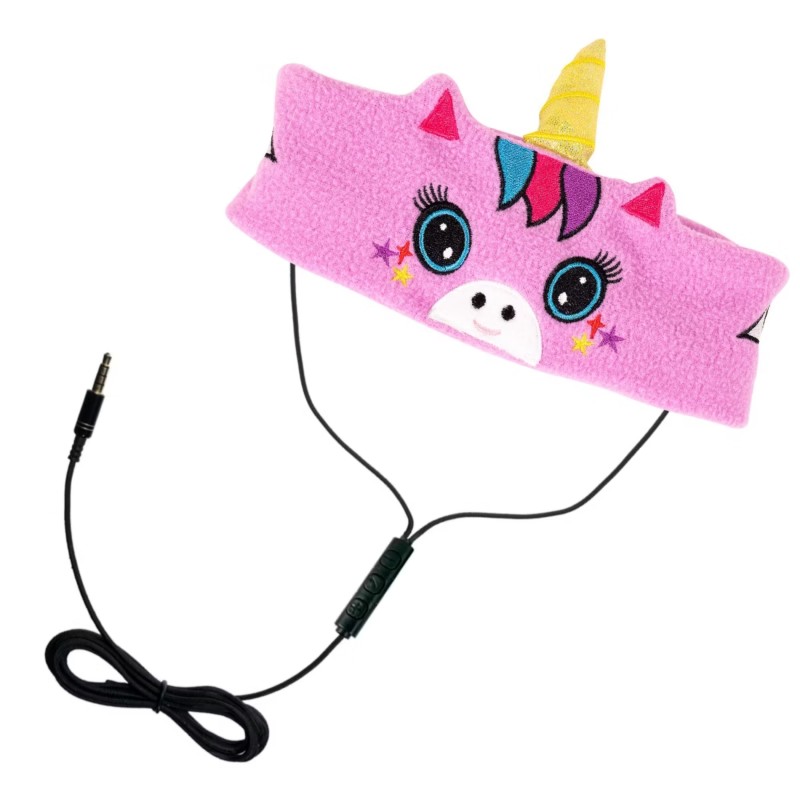 Unicorn Headband Headphones, Soft Fleece, Volume Limiting, Adjustable Fit for Kids