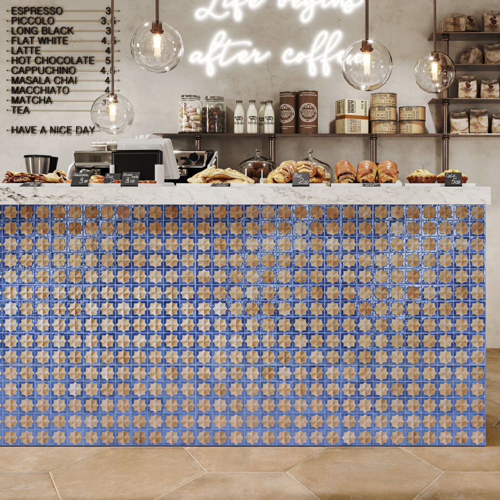 Tetuan Astre Terra Cobalt 12-1/8 in. x 21-7/8 in. Porcelain Wall Tile