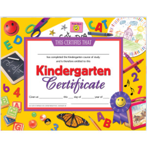 Kindergarten Certificate, 8.5" x 11", Pack of 30