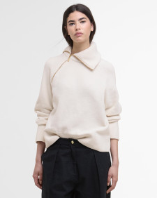 Saskia Funnel-Neck Jumper Off White