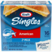 Kraft Singles American Cheese Slices 2% Milk, 16 ct Pack