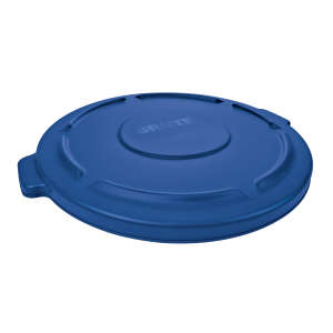 Rubbermaid Commercial, BRUTE®, Self-Draining, Round, Resin, 55gal, Blue, Receptacle Lid