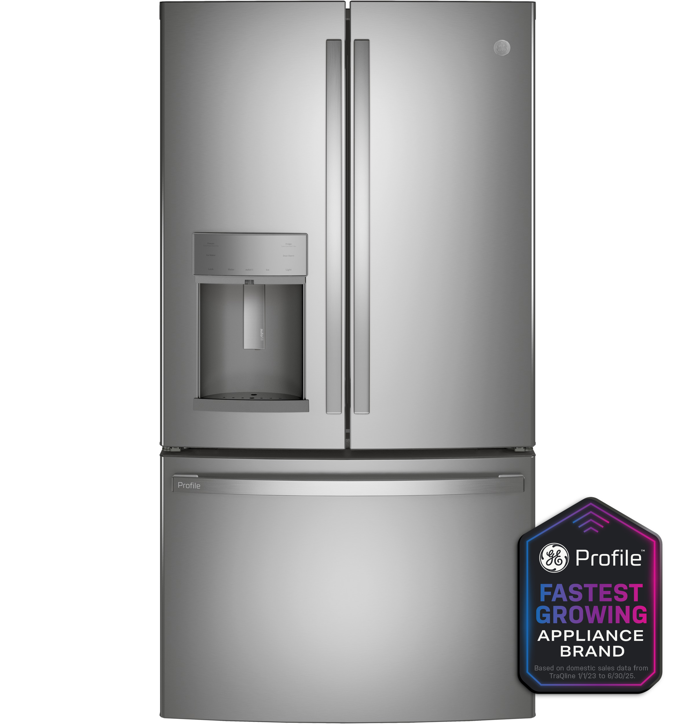 GE Profile™ ENERGY STAR® 22.1 Cu. Ft. Counter-Depth Fingerprint Resistant French-Door Refrigerator with Hands-Free AutoFill