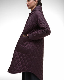 Hilary Quilted Jacket Black Cherry/Muted Tartan