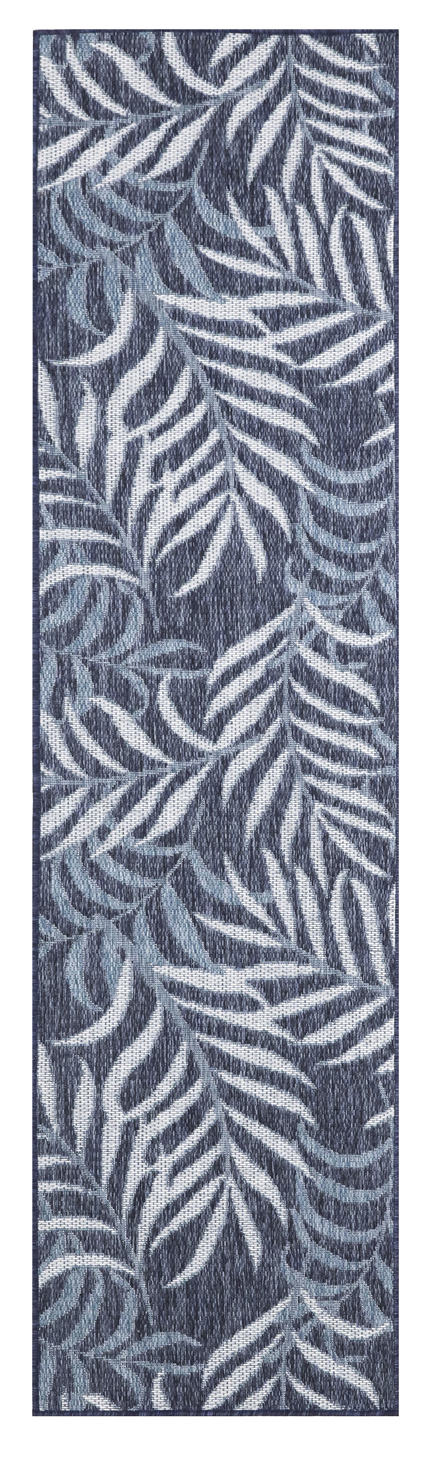 Nourison Garden Oasis 2' x 6' Navy Tropical Rug