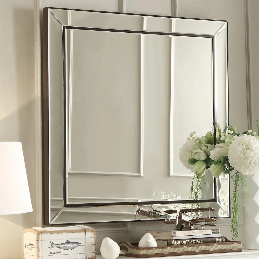 Mirrored Frame Square Wall Mirror