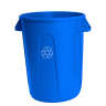 Hillyard, 32 gal, Plastic, Blue, Round, Receptacle