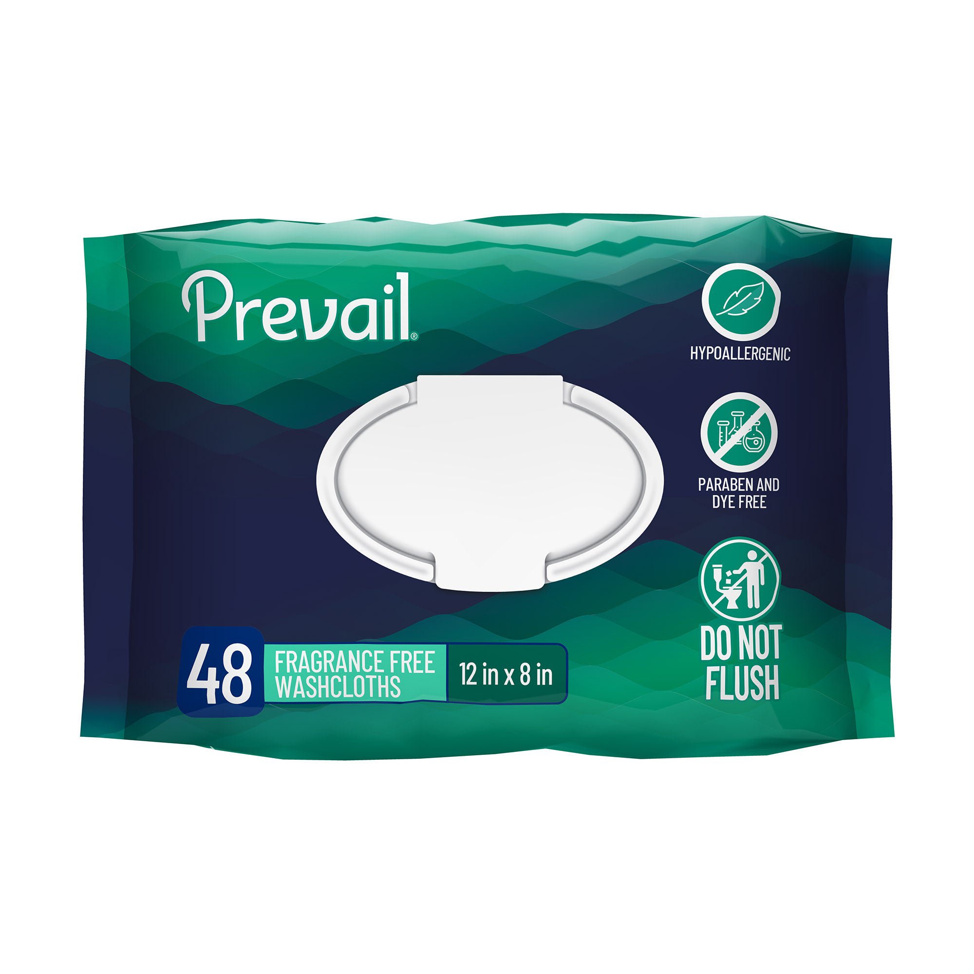 Prevail® Adult Personal Cleansing Wipe, Soft Pack, Aloe, Vitamin E, 8 x 12 Inch