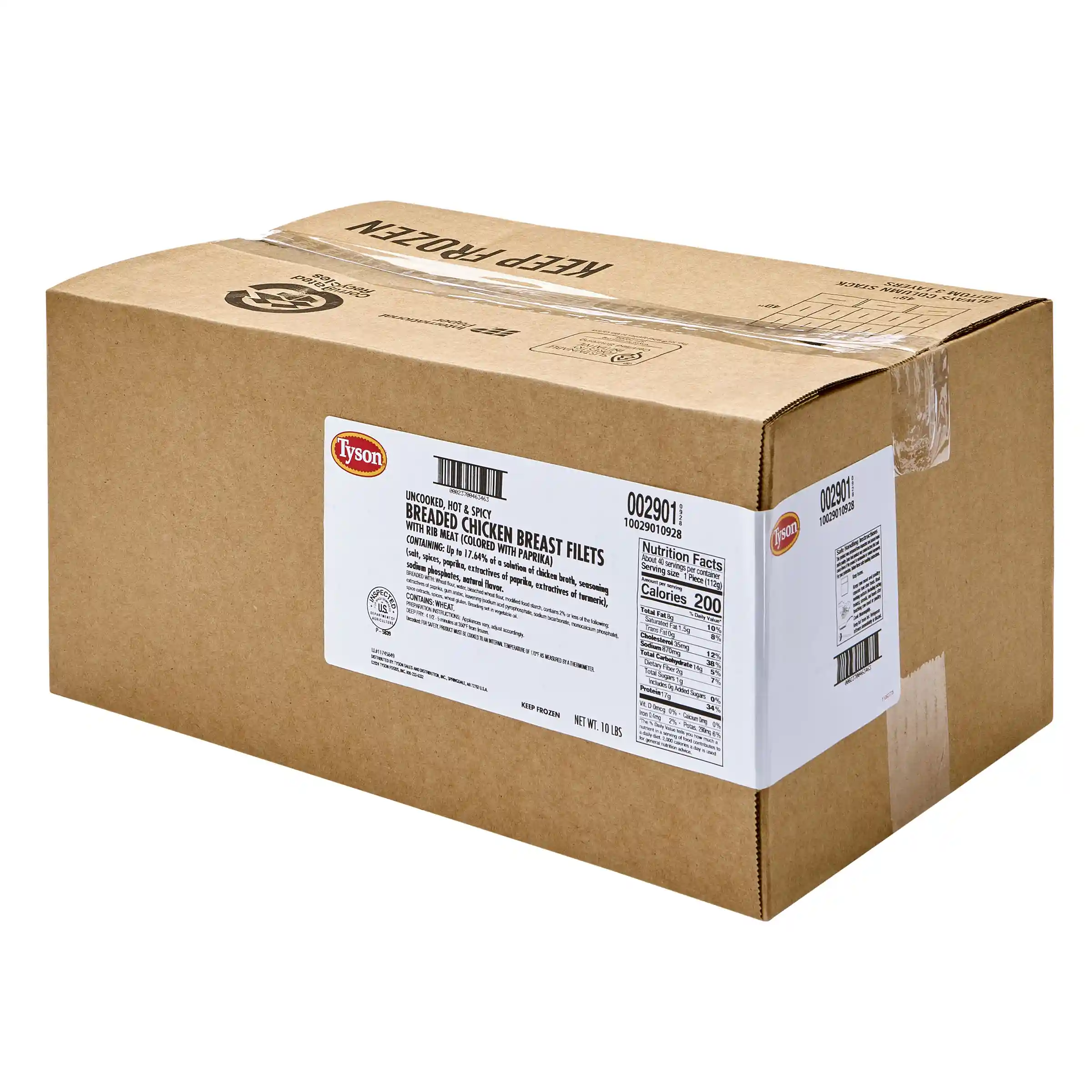 Tyson® Uncooked Breaded Hot & Spicy Chicken Breast Filets, 4 oz._image_5