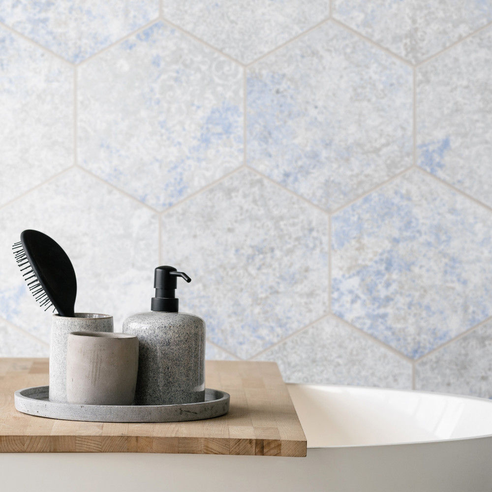 Emotion Hex Grey 9-7/8 in. x 11-1/4 in. Porcelain Floor and Wall Tile