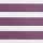 Dual-layer horizontal zebra blind covering a window; alternating textured mauve and white bands lie aligned, partially filtering light; interior view only, even soft lighting.