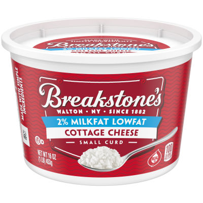 Breakstone's Lowfat Small Curd Cottage Cheese 2% Milkfat, 16 oz Tub