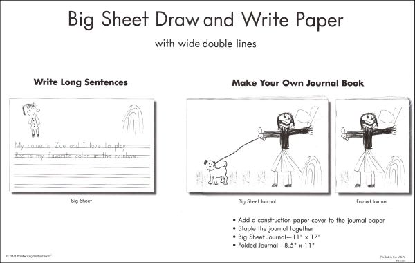 Handwriting Without Tears Big Sheet Draw & Write Paper (100 sheets)
