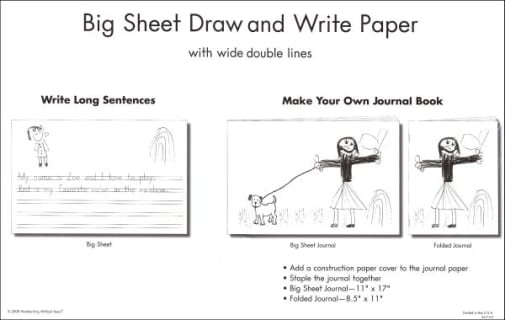 Handwriting Without Tears Big Sheet Draw & Write Paper (100 sheets)