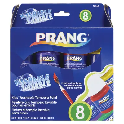 Prang Washable Tempera Paint, Assorted Colors, .85 Oz., 8 Count