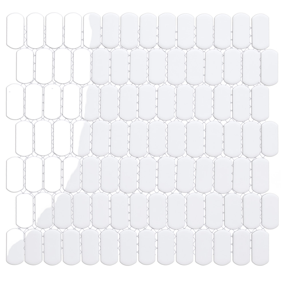 Sample – Hudson Capsule Glossy White Porcelain Mosaic Tile