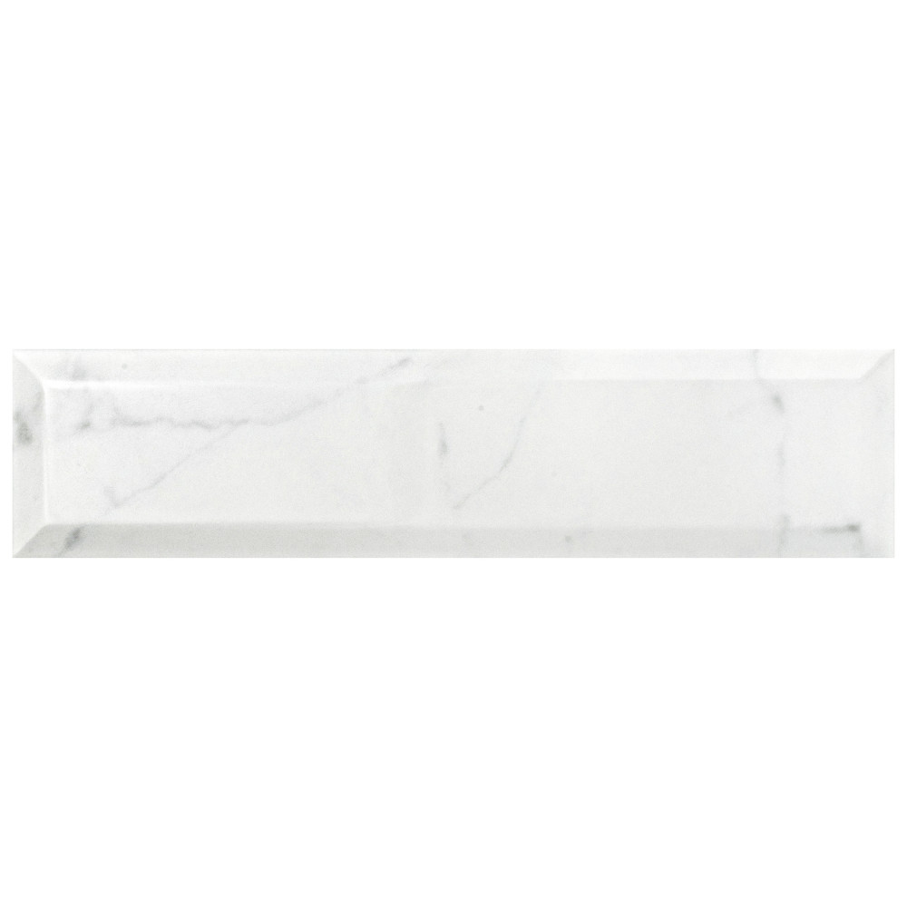 Classico Carrara Glossy Metro 3 in. x 12 in. Ceramic Wall Tile